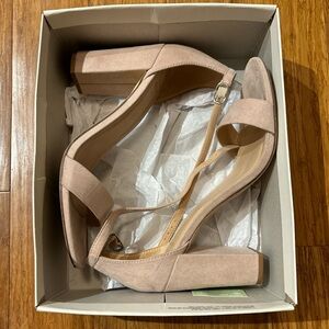 “a new day” cream block heels, size 8.5, worn once.